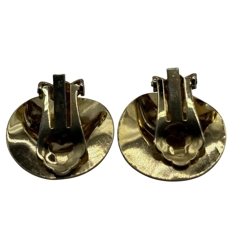 Christian Dior Earrings Sea Shell Clip On Vintage 70s Gold Tone Vacation Germany - Picture 7 of 16